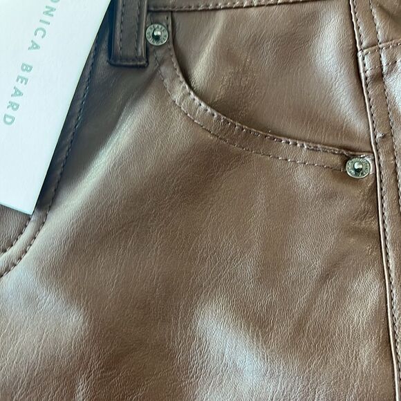 Veronica Beard Carson High rise wide leg faux leather pant 23 $298 - Picture 9 of 9